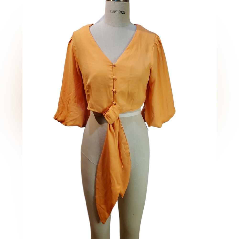 Truth NYC Midriff Tie Melon Blouse Size‎ M New